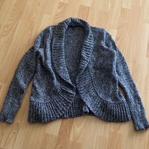 Talbots Black,Gray & White Women's Cardigan - Medium Petite